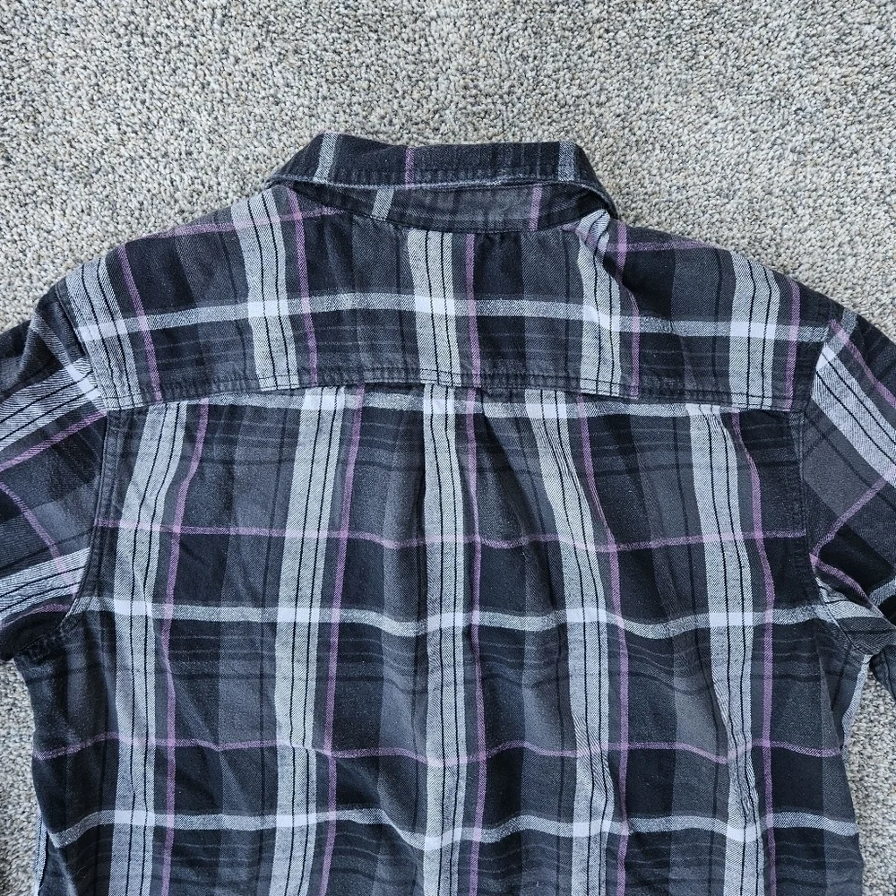 The North Face Arroyo Lightweight Flannel Shirt Black Purple Plaid Men's Large